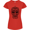 Medieval Skull Helmet Womens Petite Cut T-Shirt Red