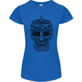 Medieval Skull Helmet Womens Petite Cut T-Shirt Royal Blue