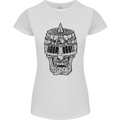 Medieval Skull Helmet Womens Petite Cut T-Shirt White