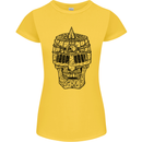 Medieval Skull Helmet Womens Petite Cut T-Shirt Yellow