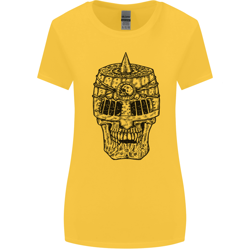 Medieval Skull Helmet Womens Wider Cut T-Shirt Yellow