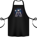 Meditating Astronaut Yoga Space Planets Cotton Apron 100% Organic Black