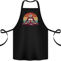 Meditating Bigfoot Yoga Cotton Apron 100% Organic Black