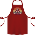 Meditating Bigfoot Yoga Cotton Apron 100% Organic Maroon