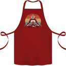 Meditating Bigfoot Yoga Cotton Apron 100% Organic Maroon