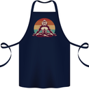 Meditating Bigfoot Yoga Cotton Apron 100% Organic Navy Blue