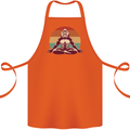 Meditating Bigfoot Yoga Cotton Apron 100% Organic Orange