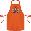 Meditating Bigfoot Yoga Cotton Apron 100% Organic Orange
