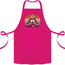 Meditating Bigfoot Yoga Cotton Apron 100% Organic Pink