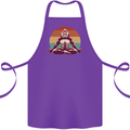 Meditating Bigfoot Yoga Cotton Apron 100% Organic Purple
