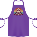 Meditating Bigfoot Yoga Cotton Apron 100% Organic Purple