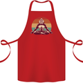 Meditating Bigfoot Yoga Cotton Apron 100% Organic Red