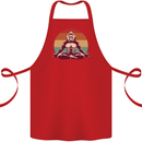 Meditating Bigfoot Yoga Cotton Apron 100% Organic Red