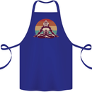 Meditating Bigfoot Yoga Cotton Apron 100% Organic Royal Blue