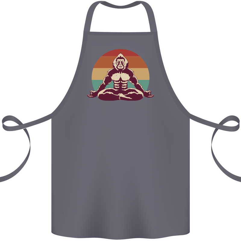 Meditating Bigfoot Yoga Cotton Apron 100% Organic Steel