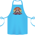 Meditating Bigfoot Yoga Cotton Apron 100% Organic Turquoise