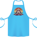 Meditating Bigfoot Yoga Cotton Apron 100% Organic Turquoise