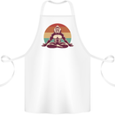 Meditating Bigfoot Yoga Cotton Apron 100% Organic White