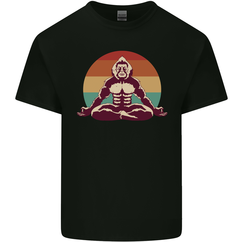 Meditating Bigfoot Yoga Kids T-Shirt Childrens Black