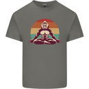 Meditating Bigfoot Yoga Kids T-Shirt Childrens Charcoal