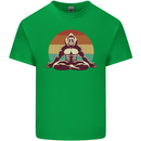 Meditating Bigfoot Yoga Kids T-Shirt Childrens Irish Green