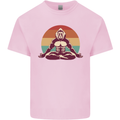 Meditating Bigfoot Yoga Kids T-Shirt Childrens Light Pink