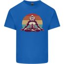 Meditating Bigfoot Yoga Kids T-Shirt Childrens Royal Blue