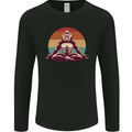 Meditating Bigfoot Yoga Mens Long Sleeve T-Shirt Black