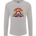 Meditating Bigfoot Yoga Mens Long Sleeve T-Shirt Sports Grey