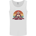 Meditating Bigfoot Yoga Mens Vest Tank Top White