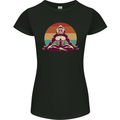 Meditating Bigfoot Yoga Womens Petite Cut T-Shirt Black