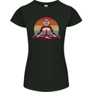 Meditating Bigfoot Yoga Womens Petite Cut T-Shirt Black