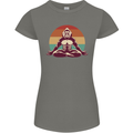 Meditating Bigfoot Yoga Womens Petite Cut T-Shirt Charcoal