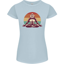Meditating Bigfoot Yoga Womens Petite Cut T-Shirt Light Blue