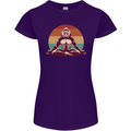 Meditating Bigfoot Yoga Womens Petite Cut T-Shirt Purple