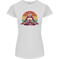 Meditating Bigfoot Yoga Womens Petite Cut T-Shirt White