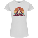 Meditating Bigfoot Yoga Womens Petite Cut T-Shirt White