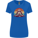 Meditating Bigfoot Yoga Womens Wider Cut T-Shirt Royal Blue