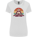Meditating Bigfoot Yoga Womens Wider Cut T-Shirt White