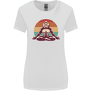 Meditating Bigfoot Yoga Womens Wider Cut T-Shirt White