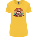 Meditating Bigfoot Yoga Womens Wider Cut T-Shirt Yellow