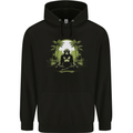 Meditating Monkey Spiritual Yoga Mens 80% Cotton Hoodie Black