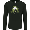 Meditating Monkey Spiritual Yoga Mens Long Sleeve T-Shirt Black