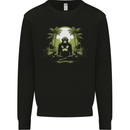Meditating Monkey Spiritual Yoga Mens Sweatshirt Jumper Black