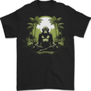 Meditating Monkey Spiritual Yoga Mens T-Shirt 100% Cotton BLACK
