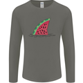 Melon Shark Fin Mens Long Sleeve T-Shirt Charcoal
