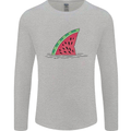 Melon Shark Fin Mens Long Sleeve T-Shirt Sports Grey