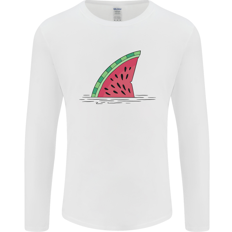 Melon Shark Fin Mens Long Sleeve T-Shirt White