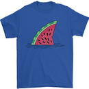 Melon Shark Fin Mens T-Shirt 100% Cotton Royal Blue