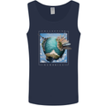 Memories World Travel Traveller Travelling Map Mens Vest Tank Top Navy Blue